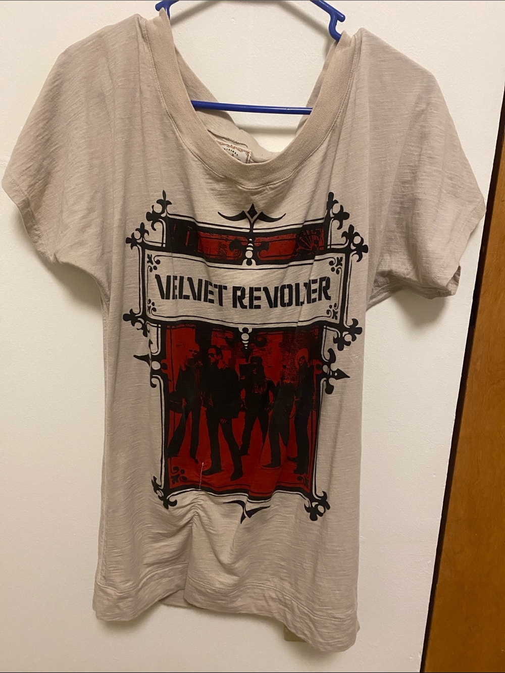 Velvet Revolver shirt dress- Beige with Red & Black Print
